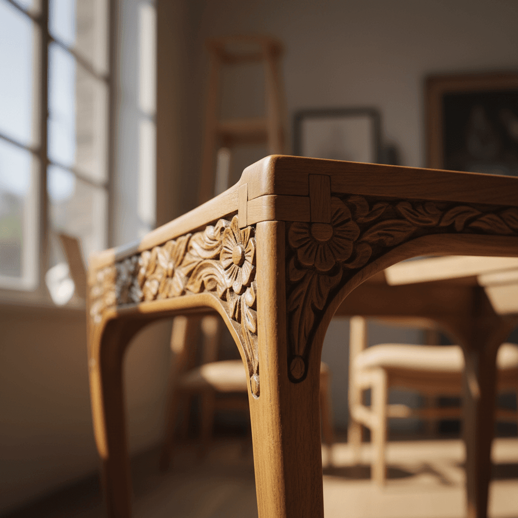 Georgian mahogany side table with carved details and brass hardware
